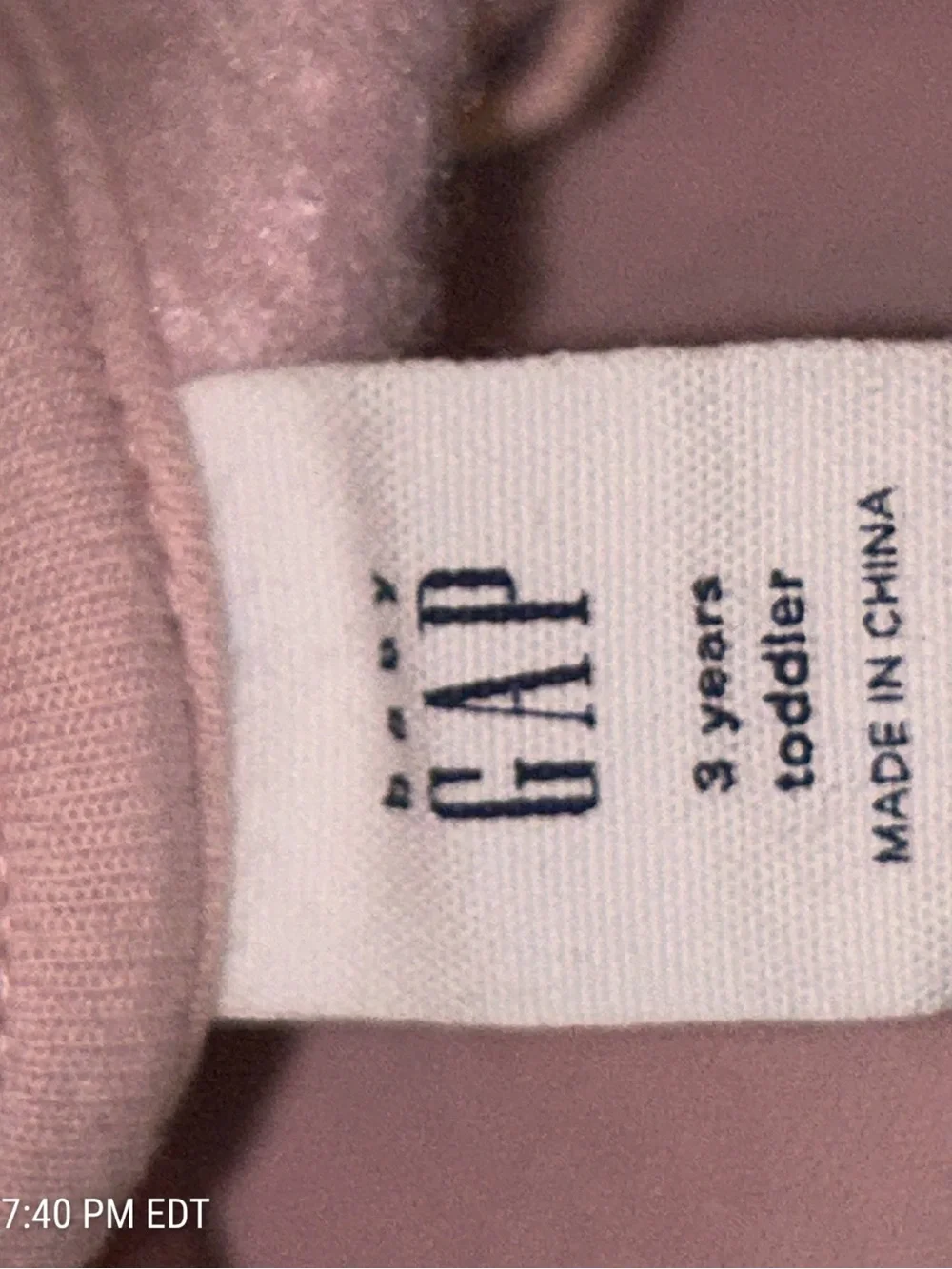 GAP Light Pink Toddler Sweatshirt with Logo Tag 3T